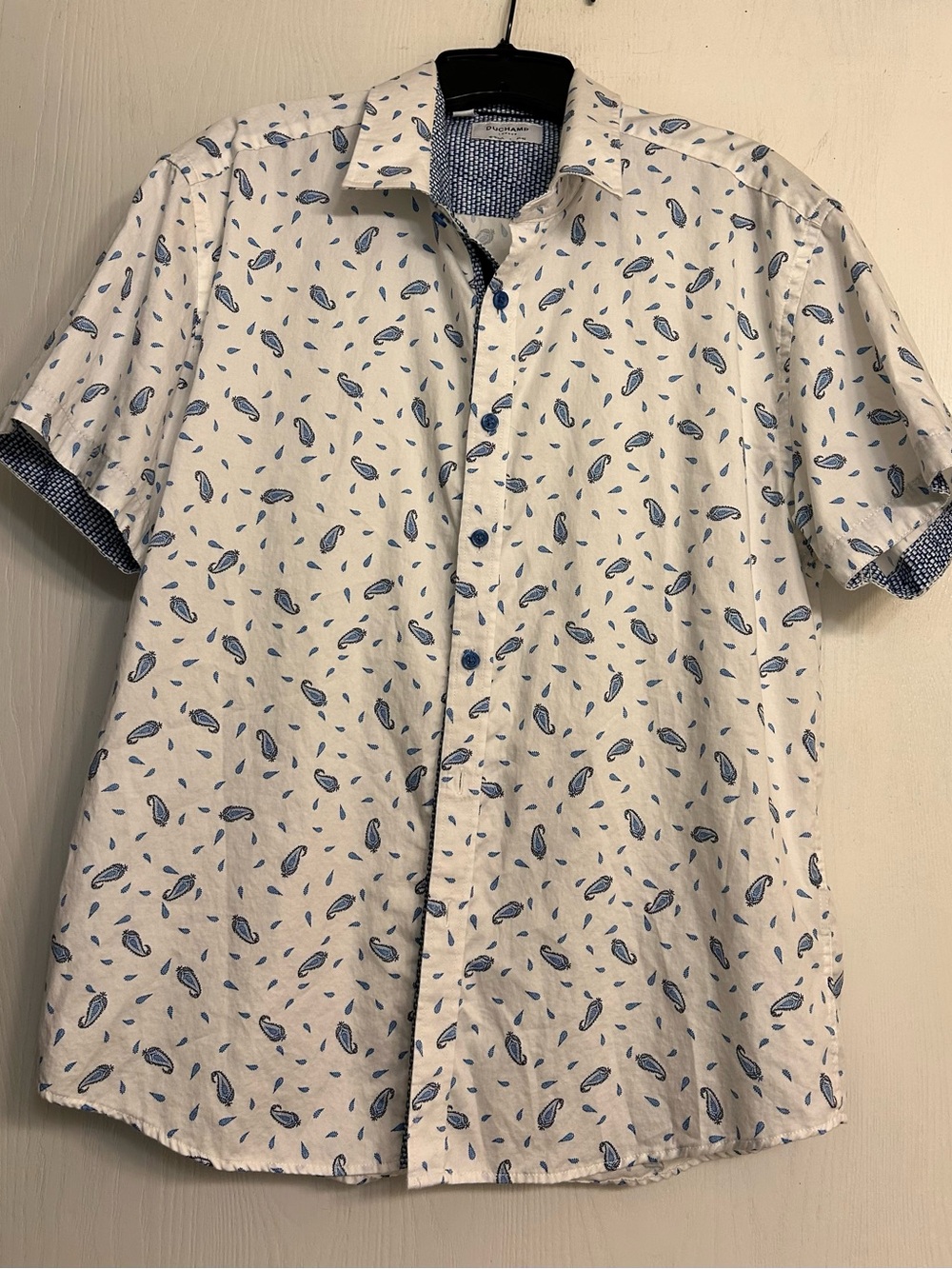 Duchamp London Men's Button-Up Shirt Paisley Cotton Contemporary Premium Casual